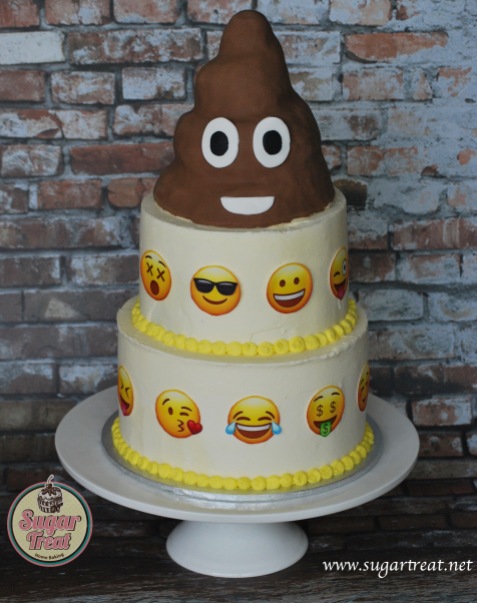 Emoji poop cake