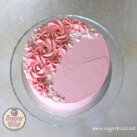 Pink buttercream swirls with crushed meringues 2