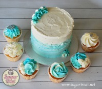 Wedding shades of blue cupcakes